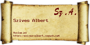 Szives Albert névjegykártya