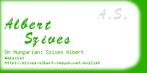 albert szives business card